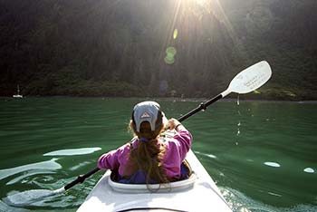 Kayaking in summer